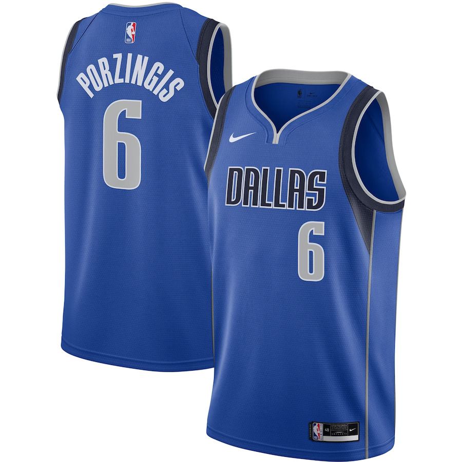 Men Dallas Mavericks #6 Kristaps Porzingis Nike Blue Swingman NBA Jersey